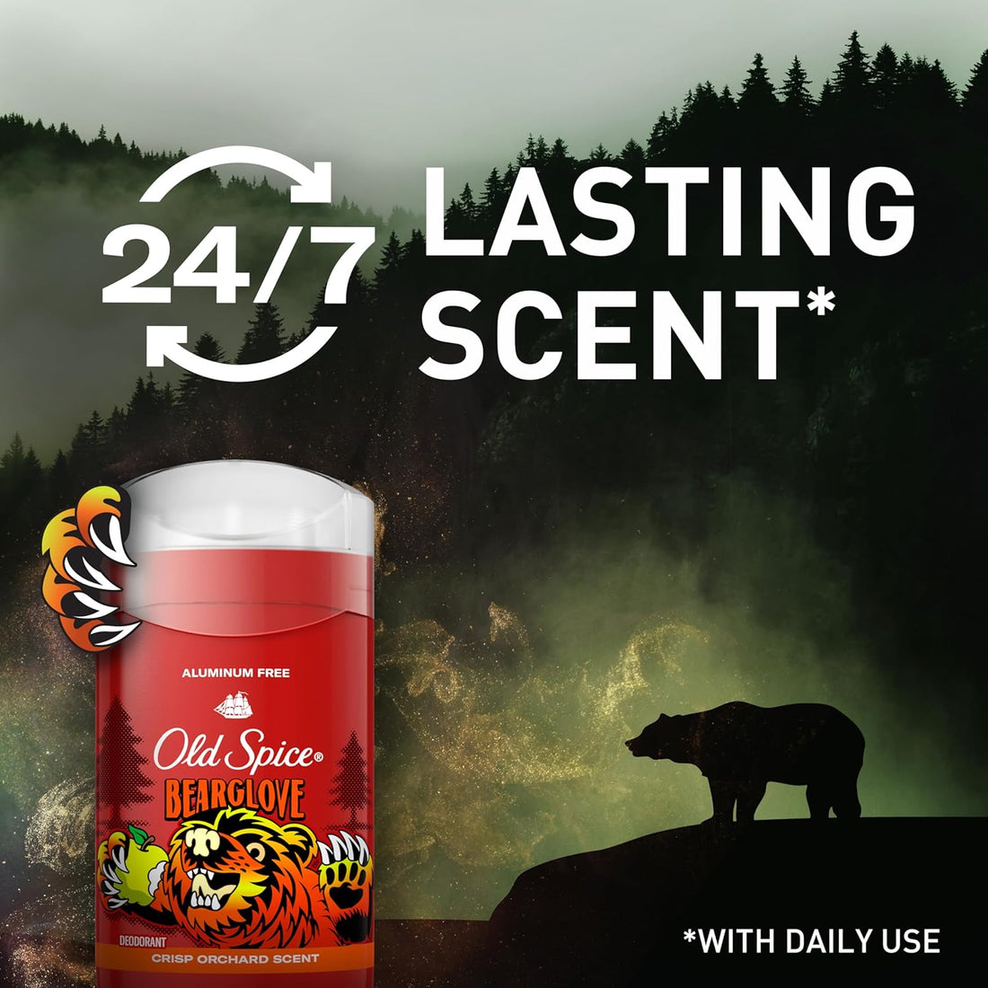 Old Spice Bearglove Aluminum Free Deodorant for Men 3 Oz
