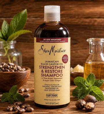 SheaMoisture Strengthen and Restore Pure Jamaican Black Castor Shampoo Oil 13 Oz